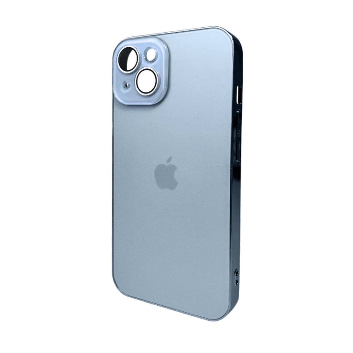 Чохол AG Glass Sapphire Frame MagSafe Logo Full Camera Apple iPhone 14 | TPU+Glass (Світло-блакитний) (AGSappiFRP14Sierra), фото 1