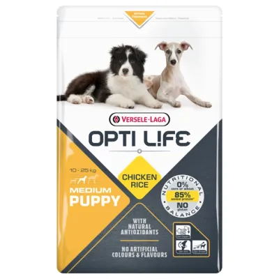 Сухий корм для цуценят середніх порід Opti Life (Опті Лайф) Puppy Medium з куркою 2.5 кг