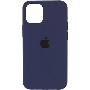 Чохол Silicone Full Case AA Open Camera Apple iPhone 12 | Мікрофібра (Темно-синій) (FullOpeAAi12-7)