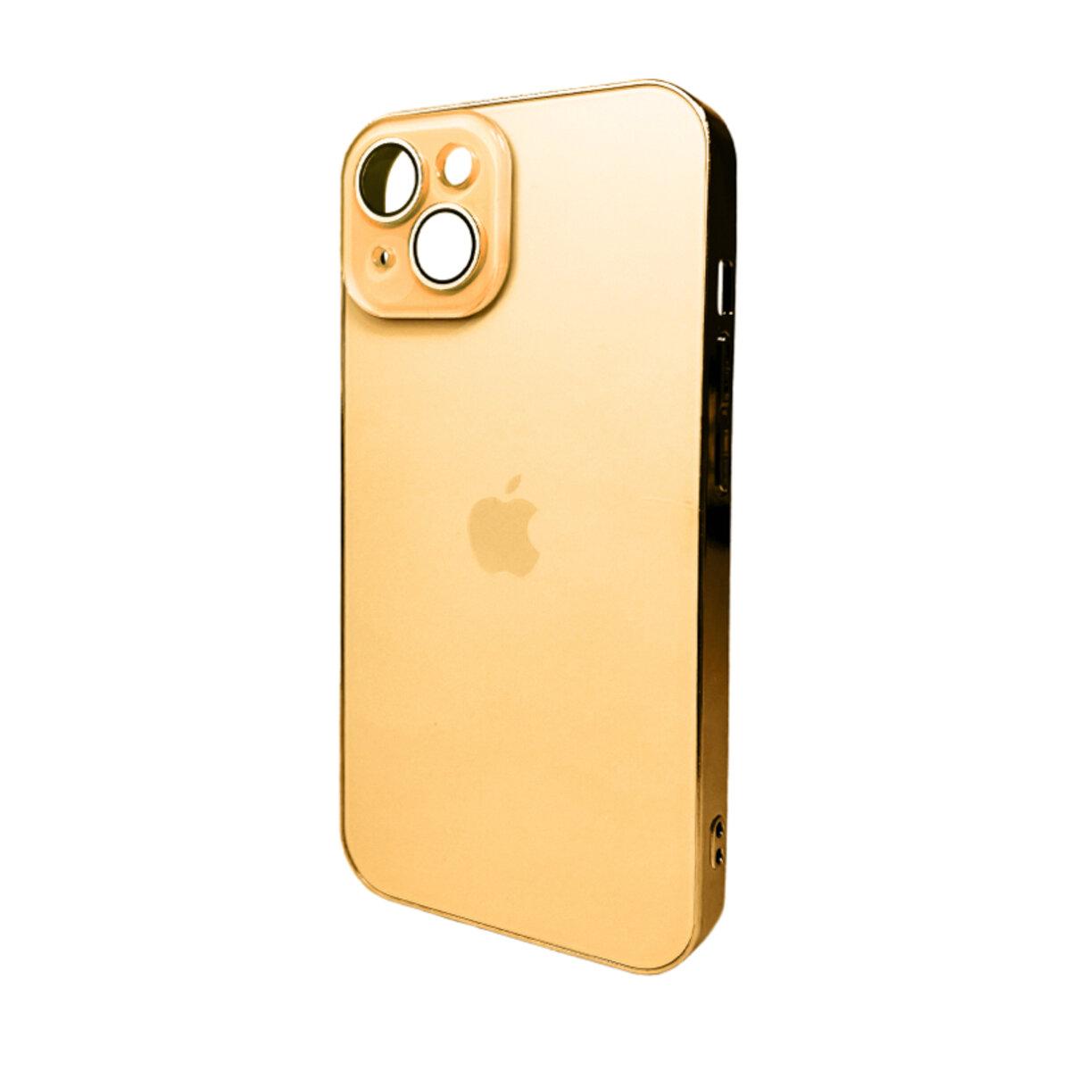 Чохол AG Glass Sapphire Frame MagSafe Logo Full Camera Apple iPhone 14 | TPU+Glass (Золотистий) (AGSappiFRP14Gold), фото 1