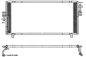 Конденсатор кондиціонера Nissan Primera P11/W11 96-02 Nissens АКПП/МКПП; 698X328X17; -осушувач (1.6/1.8/2.0 D/2.0 TD/2.0)