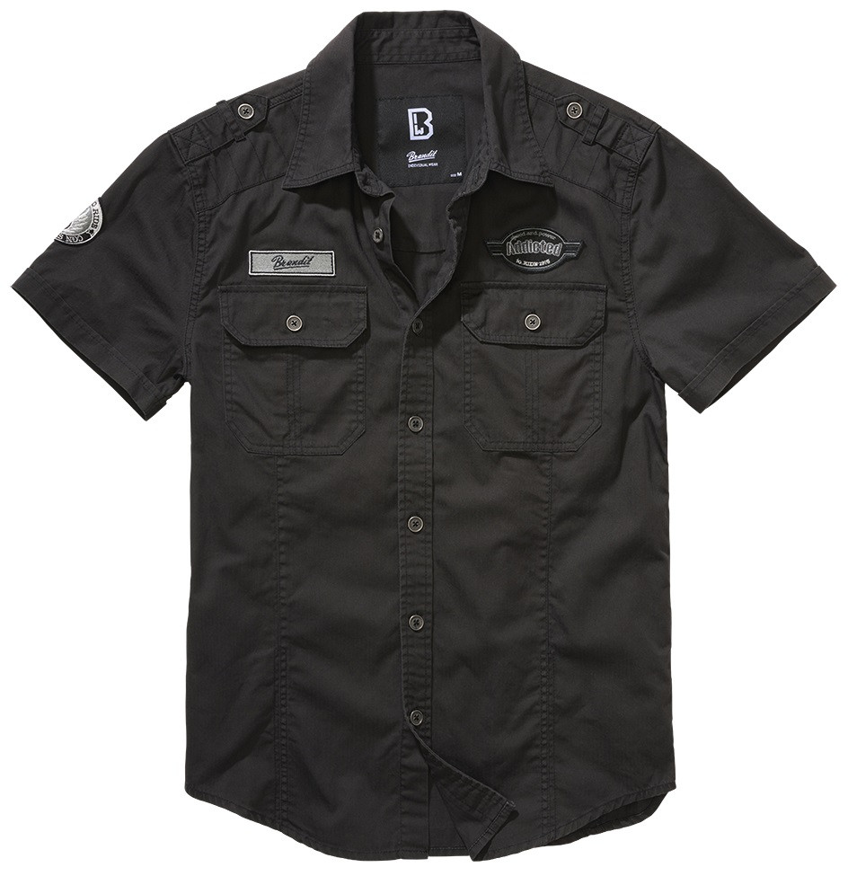 Рубашка Brandit Luis Vintage Shirt Black (S), фото 1
