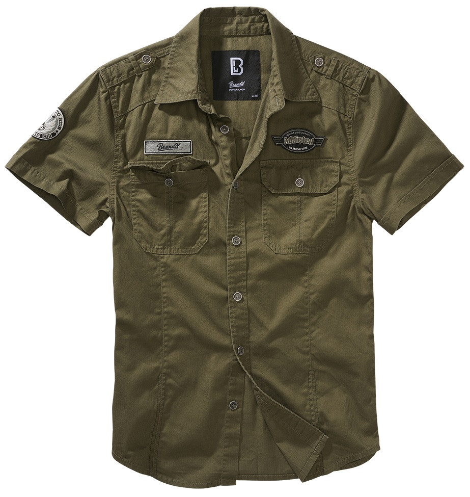 Brandit Рубашка Brandit Luis Vintage Shirt Olive (XL), фото 1