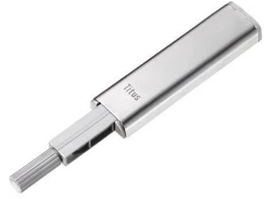 Відштовхувач TITUS Push Latch L=43 мм, з магнітом регулювання +4,5/-1 мм + тримач TITUS + самонаріз Tip-on