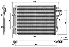 Конденсатор кондиціонера Hyundai i10 14-19 Nrf АКПП/МКПП; 477X332X16; +осушувач (1.0/1.2)