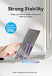 Тримач для телефона Vention Portable Cell Phone Stand Holder for Desk Aluminum Alloy Type Gray (KCZH0), фото 8