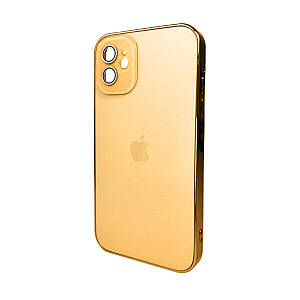 Чохол AG Glass Sapphire Frame MagSafe Logo Full Camera Apple iPhone 12 | TPU+Glass (Золотистий) (AGSappiFRP12Gold)
