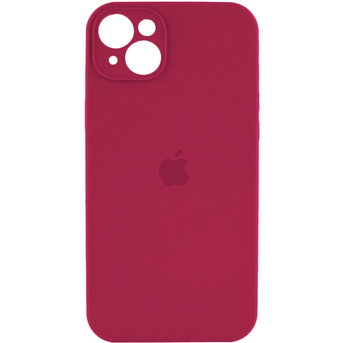 Чохол Silicone Full Case Camera Protect (AA) Apple iPhone 14 (Бордовий) (FullAAi14-35), фото 1