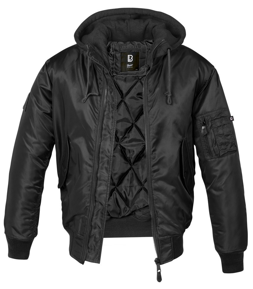 Куртка Brandit MA1 Sweat Hooded Black (S), фото 1