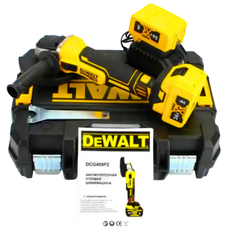 Болгарка безщіткова DeWalt DCG405P2 Акумуляторна болгарка 36V 6AH Безщіткова кутова шліфувальна машина
