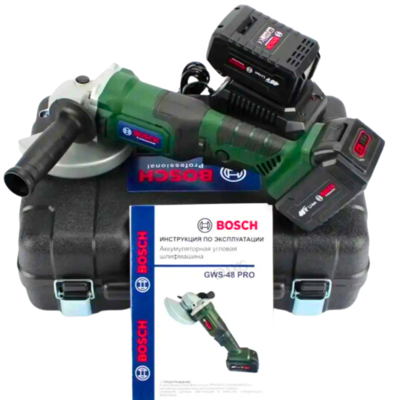 Болгарка АКБ Bosch GWS 48 PRO Болгарка акумоляторна 48V 6Ah Ергономічна і легка акумуляторна болгарка