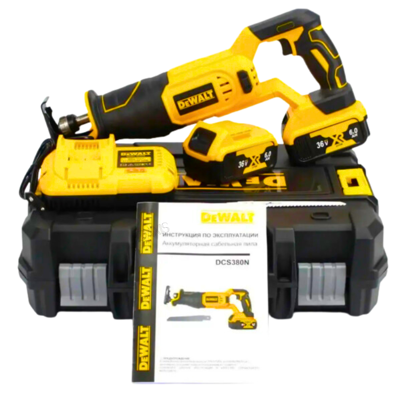 Акумуляторна шабельна пила DeWalt DCS380N 36V 6AH Пила шабельна акумуляторна DeWALT АКБ ножівка Девольт