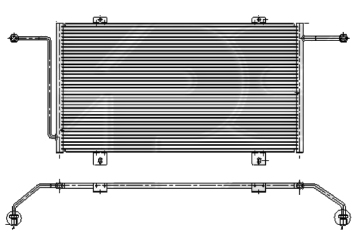 Конденсатор кондиціонера Opel Movano 98-03 Nrf АКПП/МКПП; 680X380X16; -осушувач (1.9 DTI/2.2 DTI/2.5 DTI/2.8 DTI), фото 1