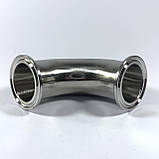 Відведення нержавіюче під кламп 1,5 дюйма, 90°, фото 4