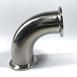 Відведення нержавіюче під кламп 1,5 дюйма, 90°, фото 2