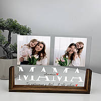 Оригинальный подарок для мамы - акриловая табличка с совместными фото и индивидуальной надписью