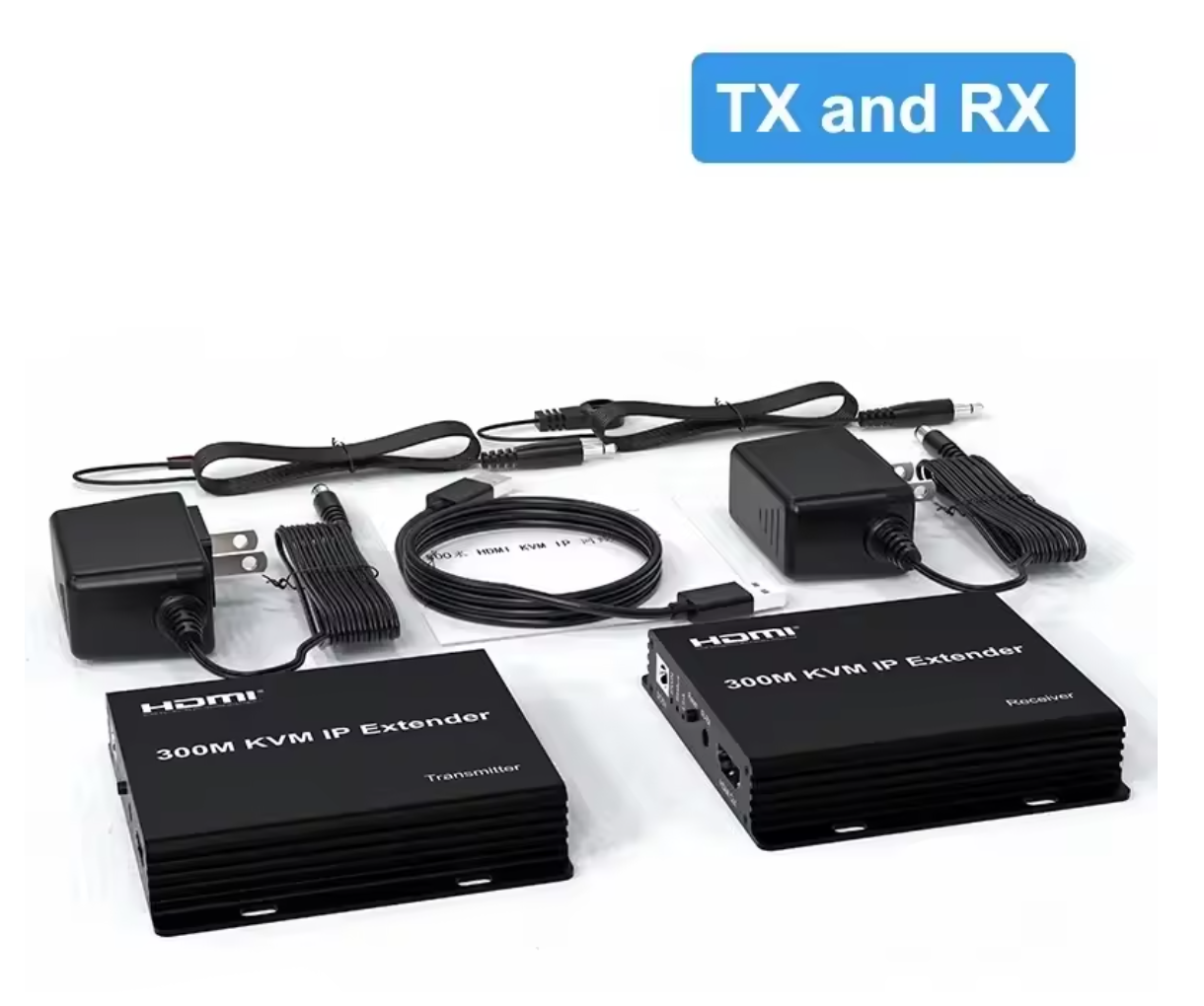 Комплект передавача та приймача HDMI KVM IP Extender 300 м RJ45 Ethernet Cat6 клавіатури миші через IP-мережа