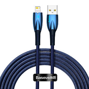 Кабель Baseus Glimmer Series Fast Charging Data Cable USB to iP 2.4A 2m Blue (CADH000303)