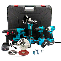 П'ять інструментів Makita 36V з акумулятором в одному кейсі Шуруповерт Болгарка Перфоратор Гайковерт Циркулярка