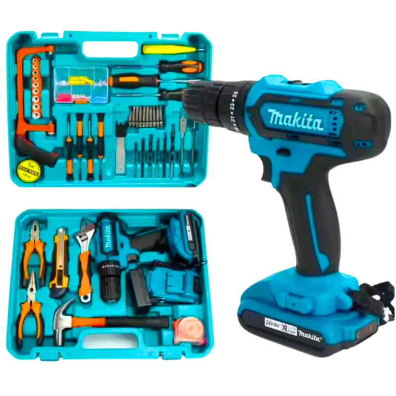 Акумуляторний шуруповерт Makita 550DWE з набором інструментів Ударний шуруповерт АКБ шуруповерт 24V 4A