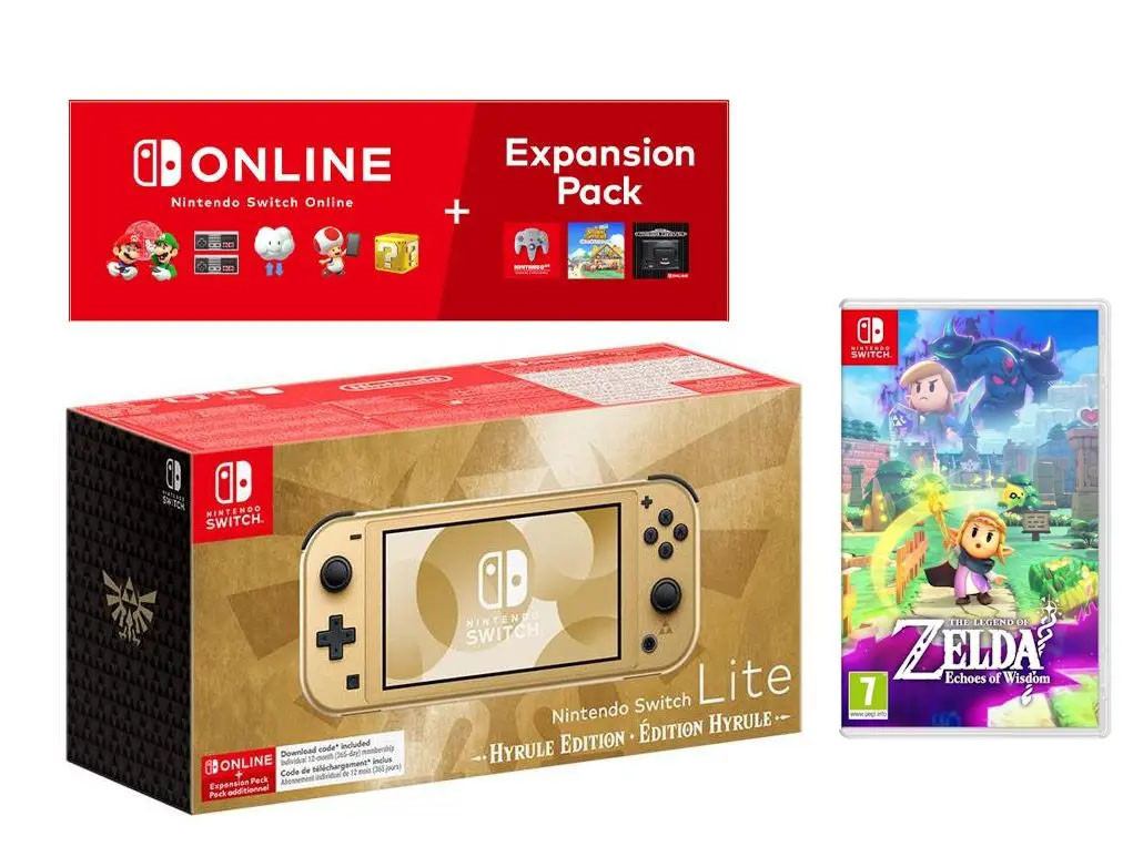 Приставка (консоль) Nintendo Switch Lite Hyrule Edition + Expansion Pack + The Legend of Zelda Ech , Гарантія, фото 1