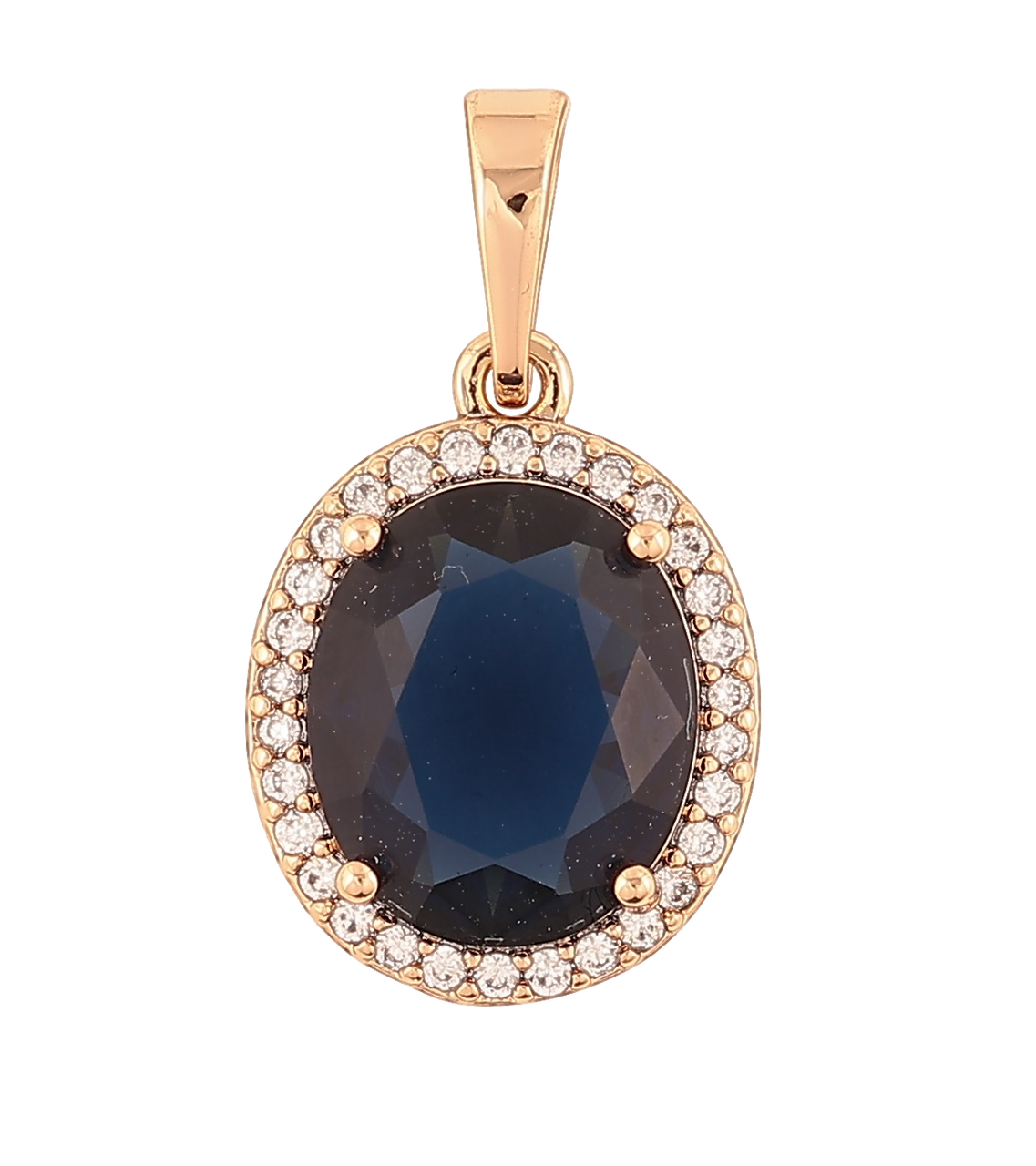 Кулон Xuping Позолота 18K «Синій фіаніт в обрамленні цирконію» для ланцюжка до 6мм