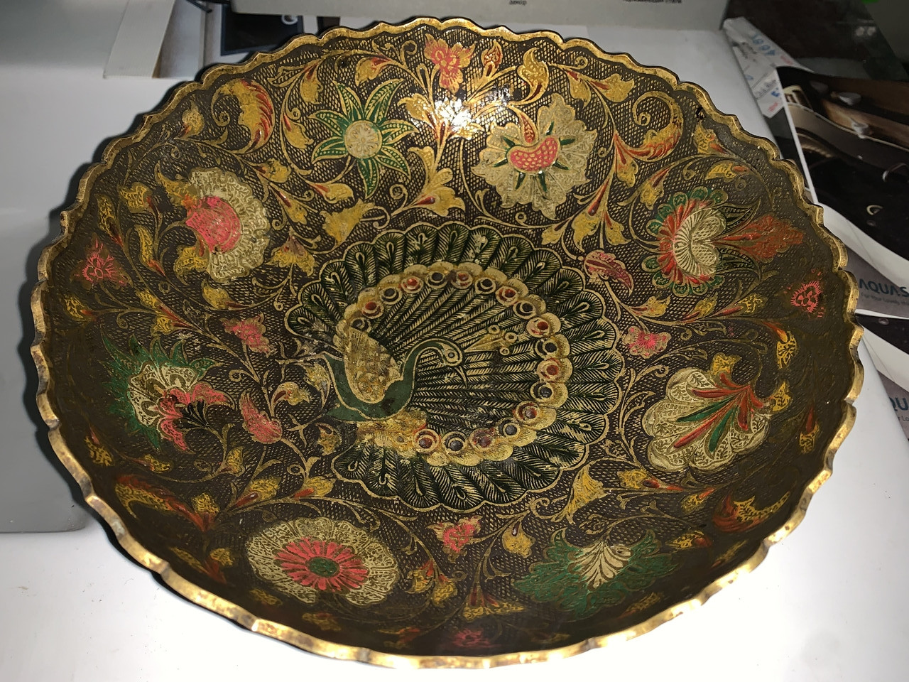 Мідна ваза, декор  (діаметр 250 мм, висота 100 мм)