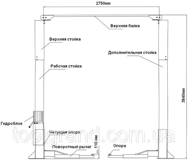 Гидравлический подъемник 4т, верхняя синхронизация 220В LAUNCH TLT-240SC-220 - фото 8 - id-p46128185