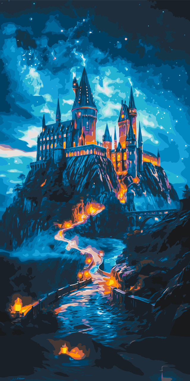 Картина за номерами Хогвартс Гаррі Поттер 40*80 см Орігамі (LW5106), фото 1