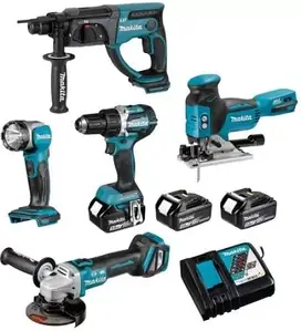 Набір електроінструменту Makita Combo DGA513+DDF484+DHR202+DJV181+DML802 (DLX5044TJ)