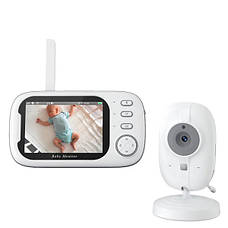 Бездротова відеоняня Baby Monitor ABM600 3.5 дюйми з двостороннім зв'язком моніторингом та нічним баченням, фото 3