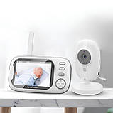 Бездротова відеоняня Baby Monitor ABM600 3.5 дюйми з двостороннім зв'язком моніторингом та нічним баченням, фото 4