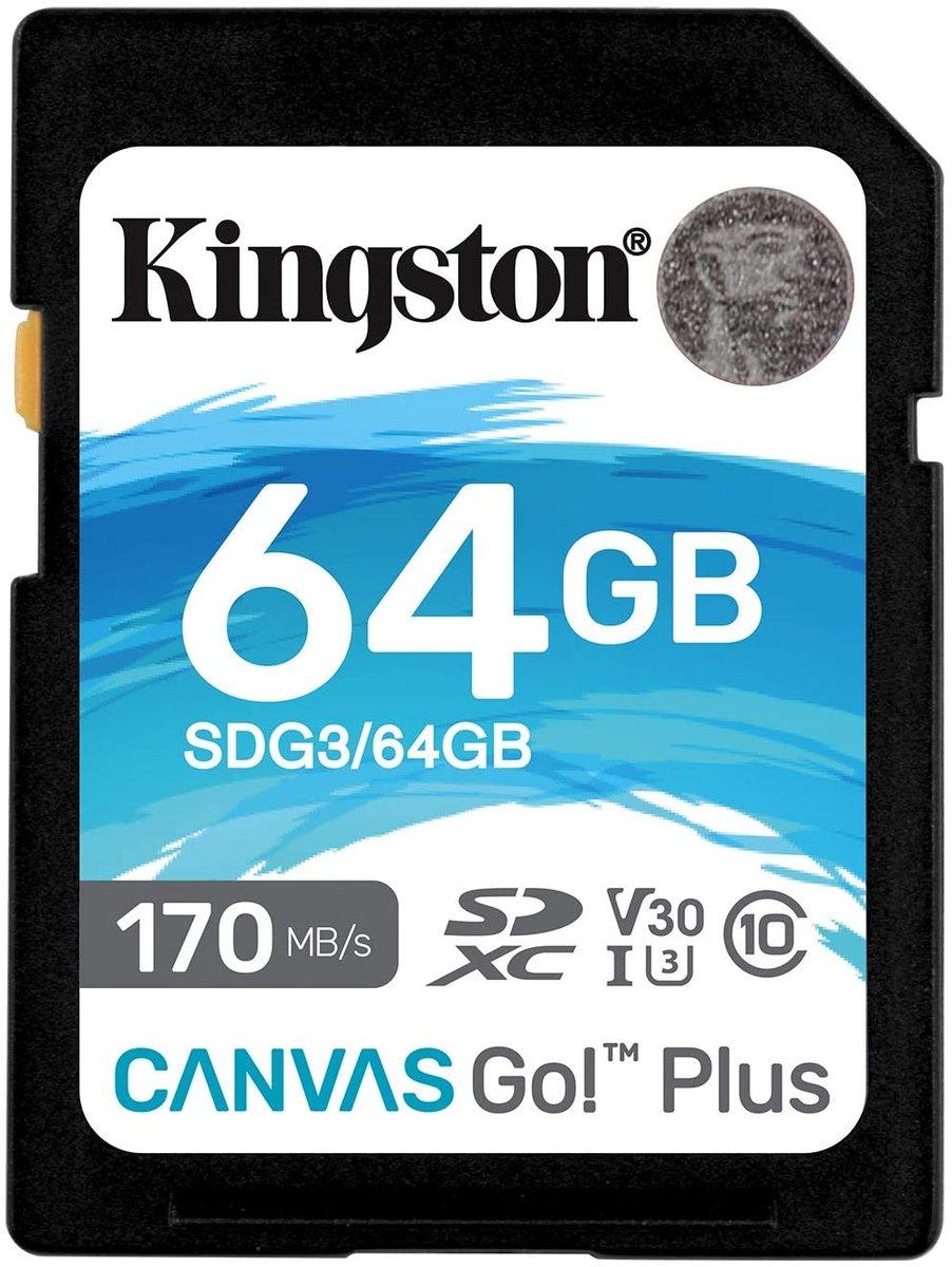 Карта пам'яті SDXC (UHS-1 U3) Kingston Canvas Go Plus 64Gb class 10 V30 (R170MB/s, W70MB/s) (SDG3/64GB)