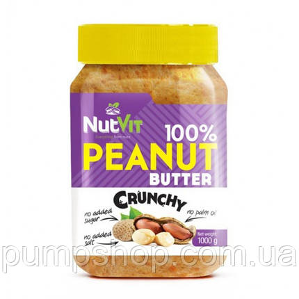 Арахісова паста 100% Peanut Butter кранч OstroVit -1000 грамів, фото 2