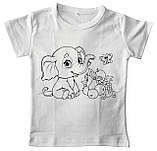 Дитячий набір для творчості футболка розмальовка Слоненя біла (ДФ0018) 134, фото 5