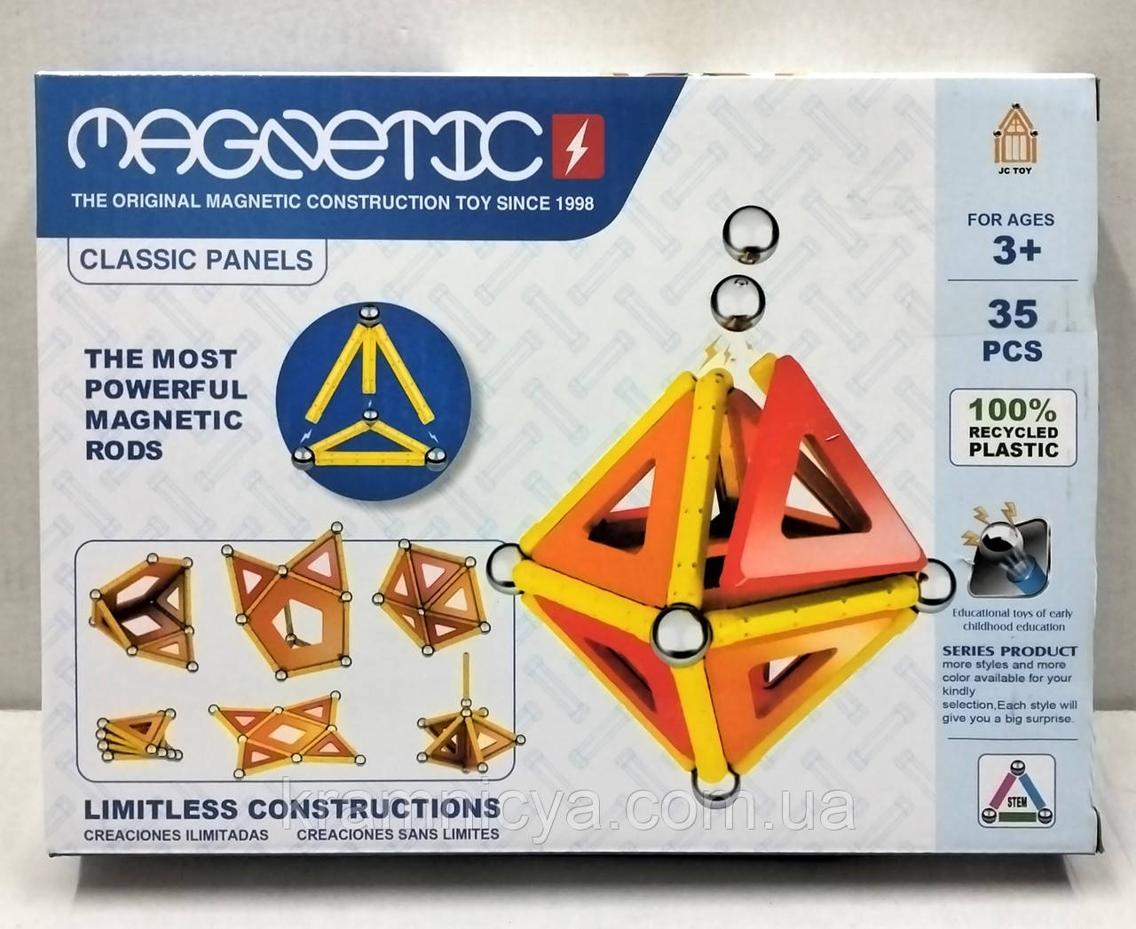 Магнітний конструктор Magnetic, 35 деталей (775-1), фото 1