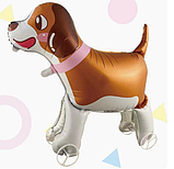 Куля-іграшка фольгована на колесах Собака ходячка 84х80 см для повітря Китай, фото 2