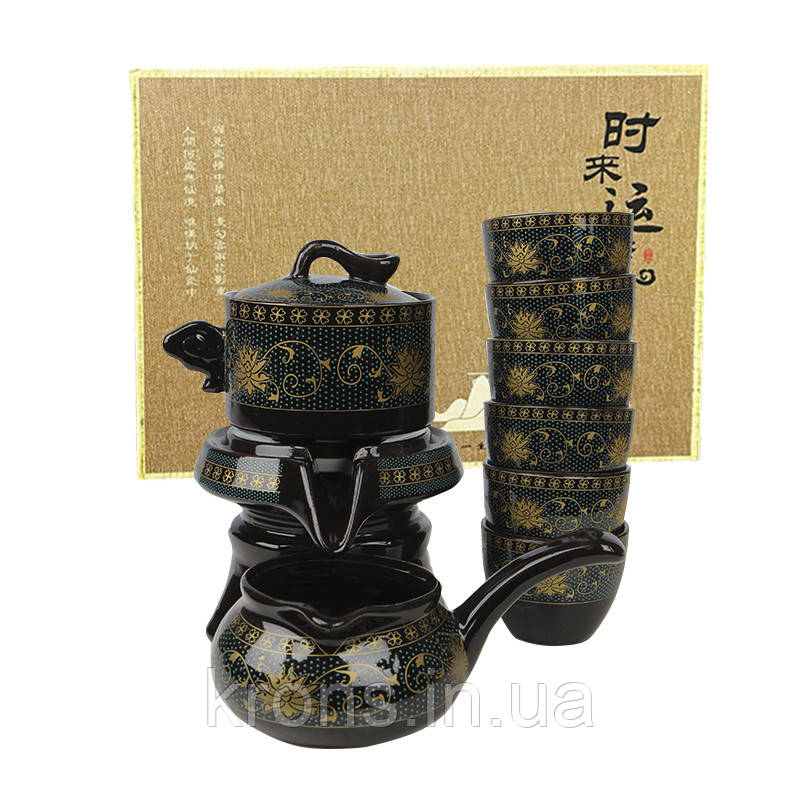 Набір для чайної церемонії для приготування чаю гайвань піали з чайником на 6 персон #10 Квітка Гліцинії, фото 1