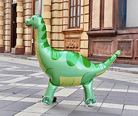 Куля фольгована ходяча Динозавр Диплодок об'ємний фігурний на Коліщатках 90х103 см