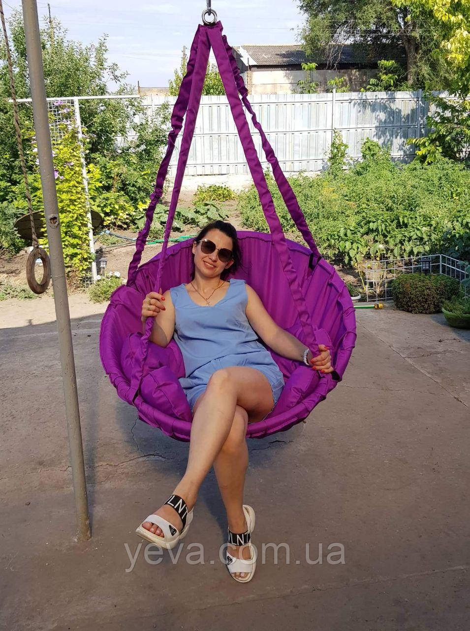 Гойдалки для дому, Круглі гойдалки для дачі, навантаження 200 кг, Гойдалки дитячі для будинку підвісні, діаметр 95 см