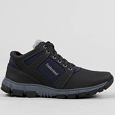 Чоловічі черевики зимові з хутром чорні (ЛБ 18 т)