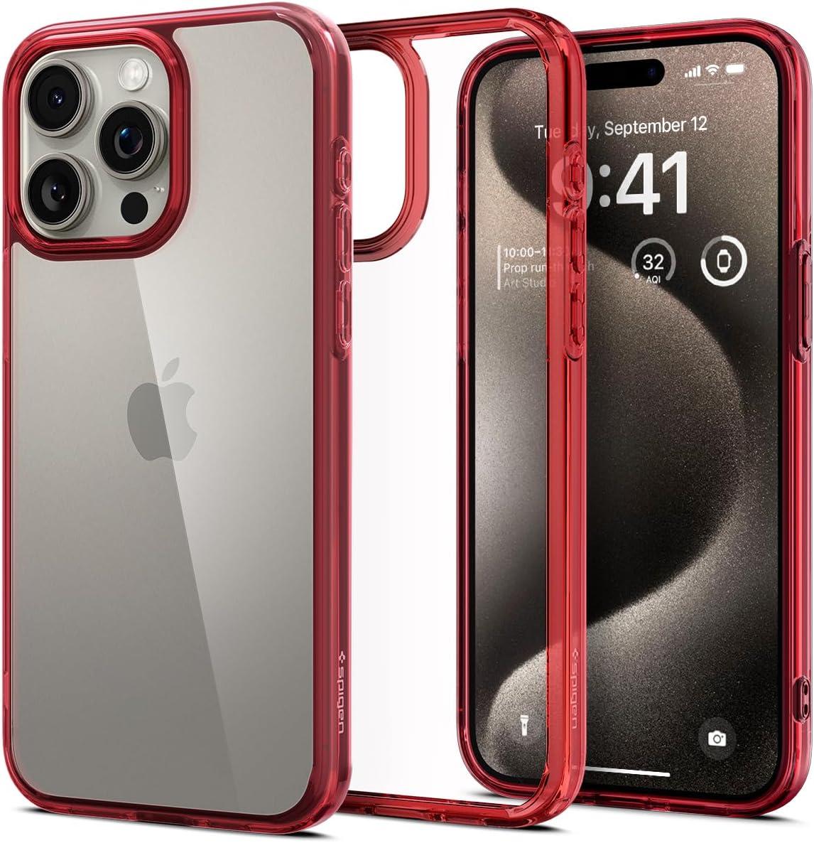 Чохол Spigen для iPhone 15 Pro Max - Ultra Hybrid, Deep Red (ACS07054)