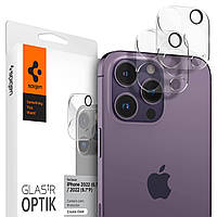 Захисне скло Spigen для камери iPhone 15 Pro/15 Max/14 Pro/14 Max - Glas.tR Optik (2шт), Clear (AGL05761)
