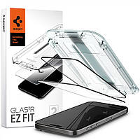 Захисне скло Spigen для iPhone 15 Pro - EZ FIT GLAS.tR (2 шт), Black (AGL06893)