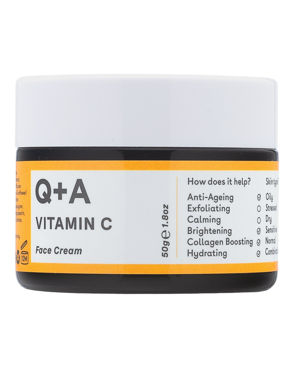 Освітлюючий крем для обличчя з вітаміном С Q+A Vitamin C Radiance Face Cream 50g