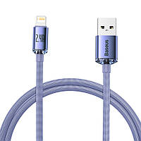Кабель Baseus Crystal Shine Series Fast Charging Data Cable USB to iP 2.4A 1.2m, Purple (CAJY000005)