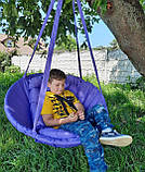 Крісло-гойдалка діаметр 95 см, Підвісна гойдалка для дітей та дорослих, Гойдалка кругла, Садова гойдалка купити, фото 2