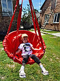 Крісло-гойдалка діаметр 95 см, Підвісна гойдалка для дітей та дорослих, Гойдалка кругла, Садова гойдалка купити, фото 10