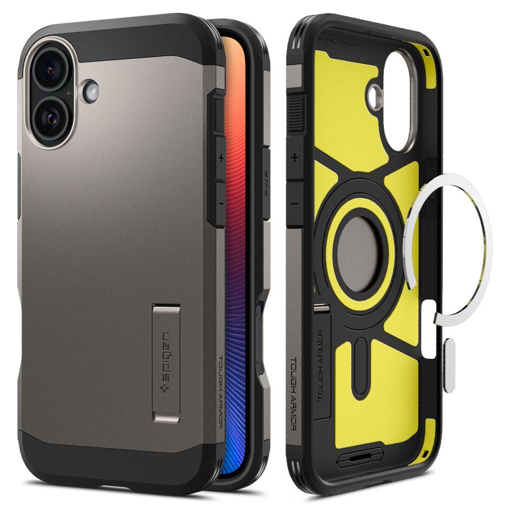 Чохол Spigen для iPhone 16 - Tough Armor AI (MagFit), Gunmetal (ACS08215), фото 1