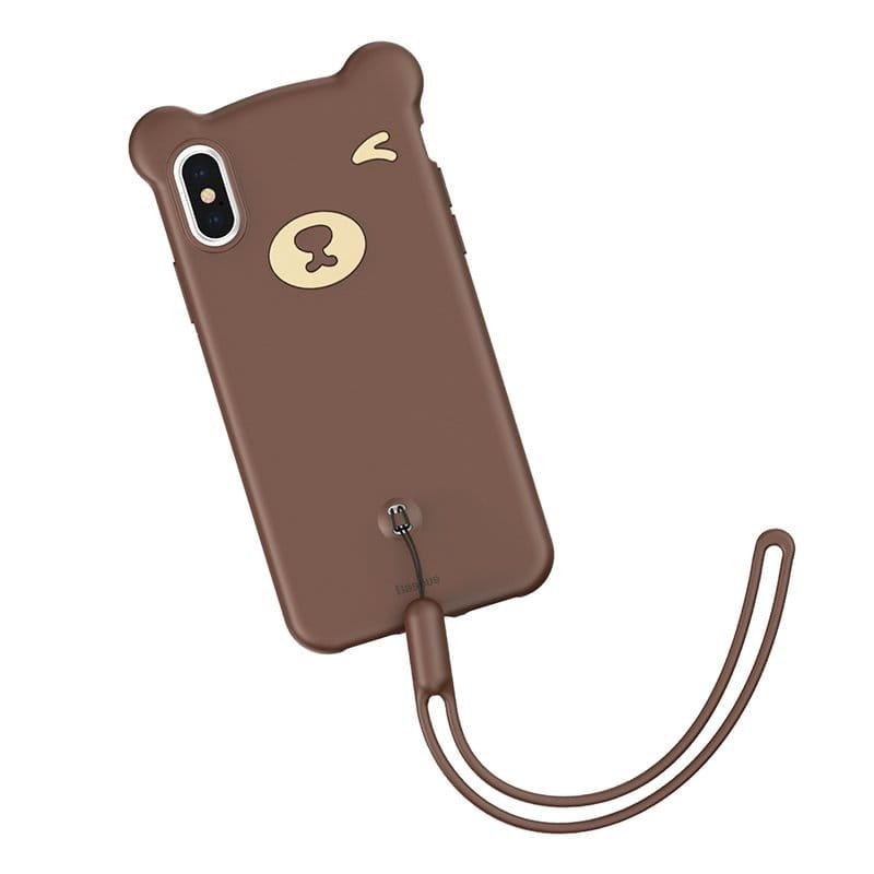 Чохол Baseus для iPhone XS/X Bear Silicone Case, Brown (WIAPIPH58-BE08)